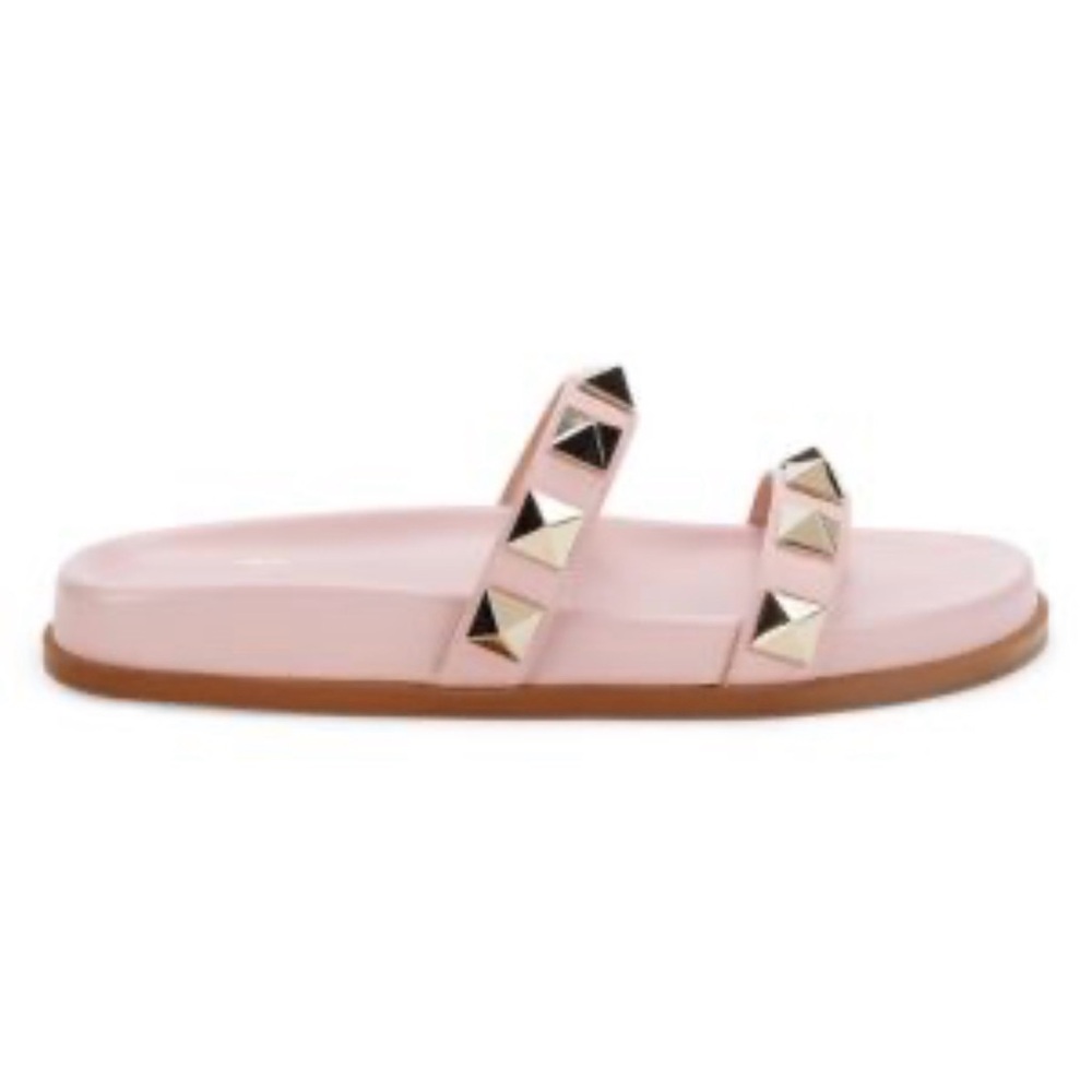 Valentino Blush Pink Slide Sandals with Studs